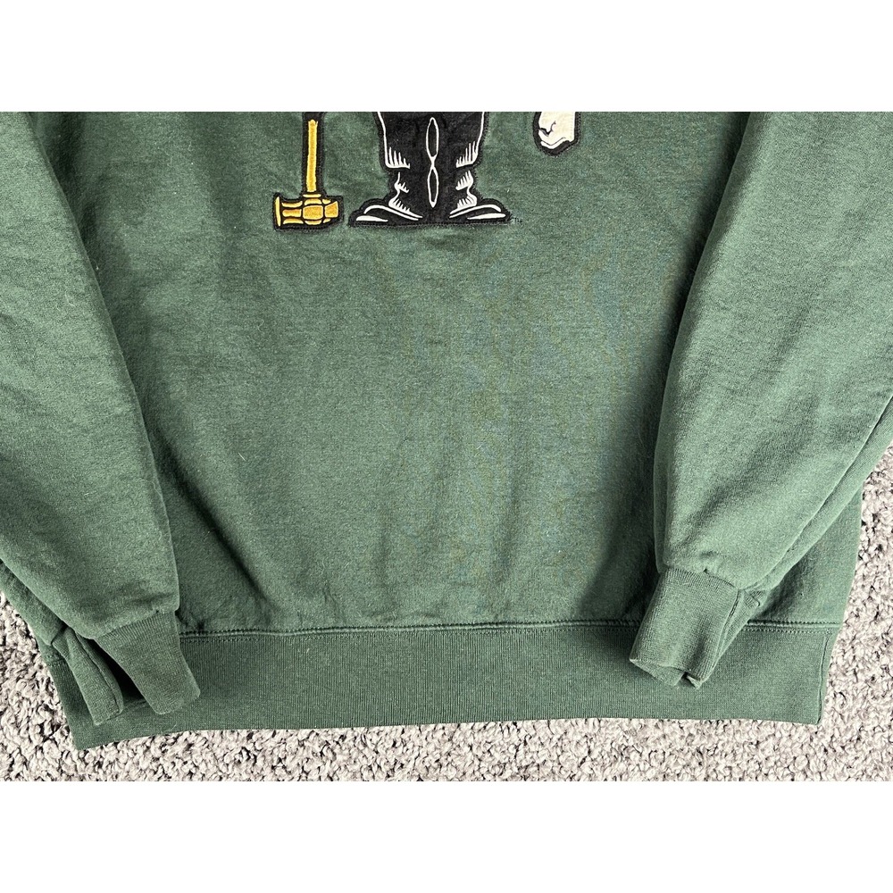 Vintage Style Purdue Champion 1950's Logo Sweater Mens Medium Green Cotton Blend - Picture 3 of 9
